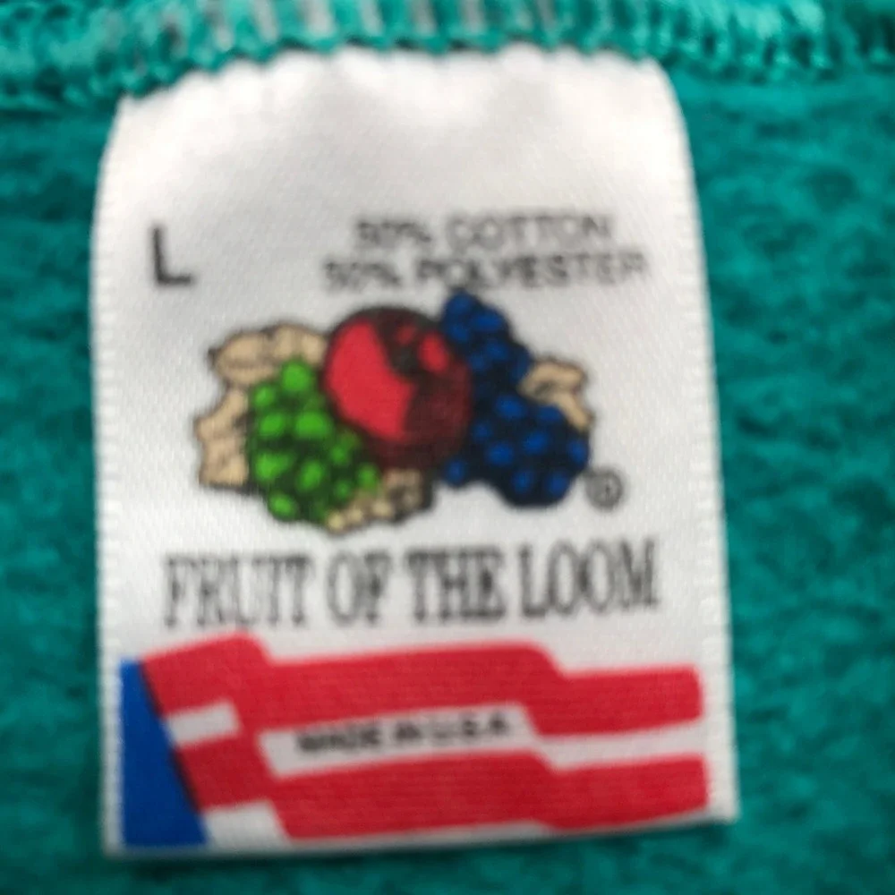 Vintage Teal Southwestern Patchwork Sweatshirt Womens Large USA